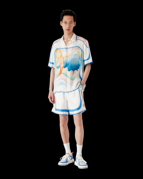 CASABLANCA Fuji Dream Silk Shorts Mens Apparel